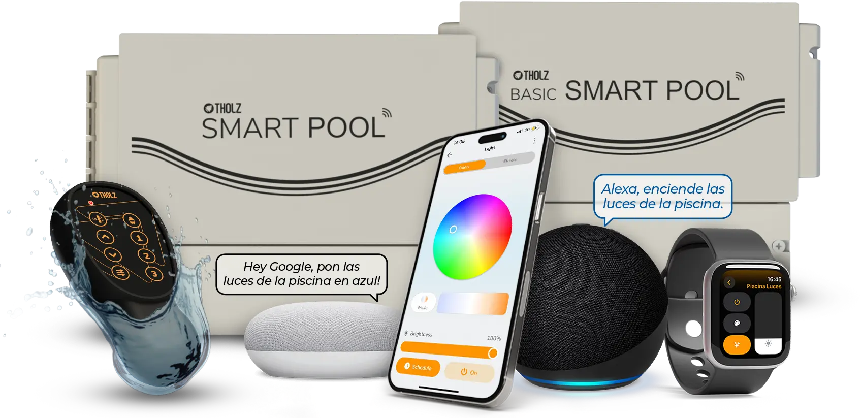 Automatización de piscina Tholz con las soluciones SmartPool, Basic SmartPool y SmartLux para control inteligente de iluminación.